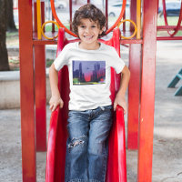 Stadtbild in der Abenddämmerung