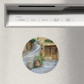 Stadtbild in Dordogne, Frankreich, Rundmagnet Magnet (In Situ (Geschirrspüler))