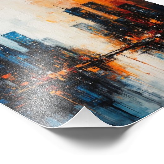 Stadtbild in zwei Tönen Fotodruck (Ecke)