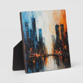 Stadtbild in zwei Tönen Fotoplatte (Vorderseite)