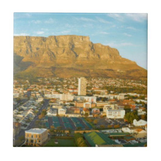 Stadtbild Kapstadt mit Tafelberg Fliese (Vorderseite)