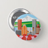 Stadtbild-Knopf Portlands Oregon Button (Vorne & Hinten)
