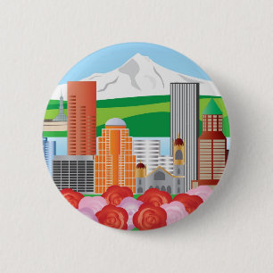 Stadtbild-Knopf Portlands Oregon Button