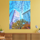 Stadtbild mit Fall Foliage Leinwanddruck (Insitu (Wohnzimmer))