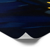 Stadtbild mit Mondschein Poster (Ecke)