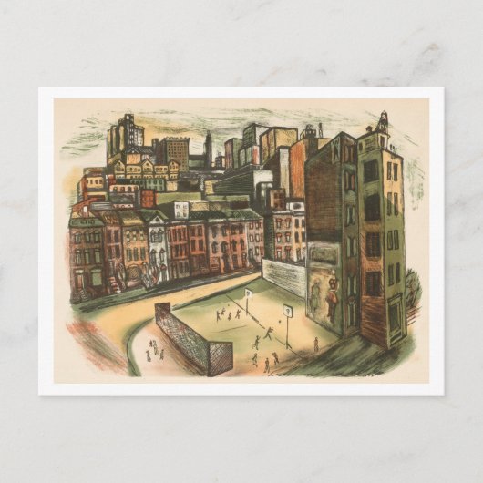 Stadtbild mit Playground Postcard Postkarte (Vorderseite)