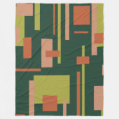 Stadtbild Mitte des Jahrhunderts Modernes Abstrakt Fleecedecke (Vorderseite)