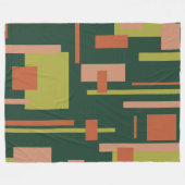 Stadtbild Mitte des Jahrhunderts Modernes Abstrakt Fleecedecke (Vorderseite (Horizontal))