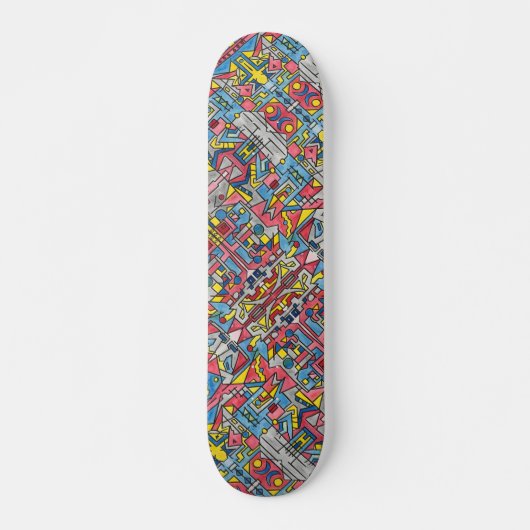 Stadtbild Modernes Bauhaus Geometrische Kunst Skateboard (Vorne)