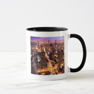 Stadtbild nachts von Chicago Tasse
