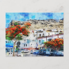 Stadtbild Puerto de Morgan auf Gran Canaria. Farbe Postkarte