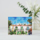 Stadtbild Puerto de Morgan auf Gran Canaria. Farbe Postkarte (Stehend Vorderseite)