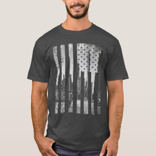 Stadtbild Schwarz-Weiß-Amerikanisch-Flagge T-Shirt