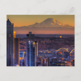 Stadtbild Seattle Downtown, Fußball Postkarte