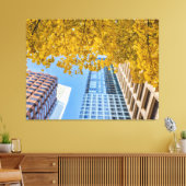 Stadtbild Skyline und Herbstbaum Leinwanddruck (Insitu (Wohnzimmer))