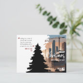 Stadtbild und Baumarchitektur x-Mas Feiertagspostkarte (Stehend Vorderseite)
