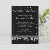 Stadtbild und Sterne Empfang laden nur ein Einladung (Stehend Vorderseite)