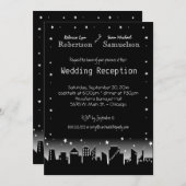 Stadtbild und Sterne Empfang laden nur ein Einladung (Vorne/Hinten)