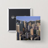Stadtbild von Hongkong, China Button (Vorne & Hinten)