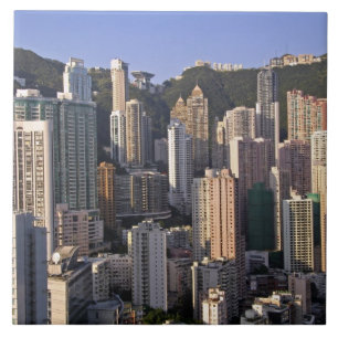 Stadtbild von Hongkong, China Fliese