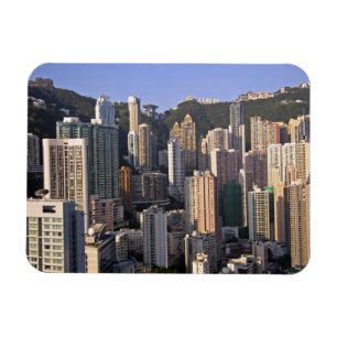 Stadtbild von Hongkong, China Magnet