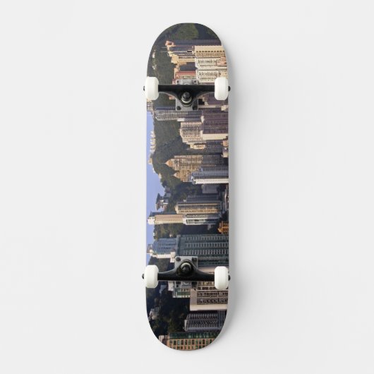 Stadtbild von Hongkong, China Skateboard (Vorderseite)