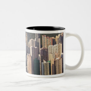 Stadtbild von Hongkong, China Zweifarbige Tasse