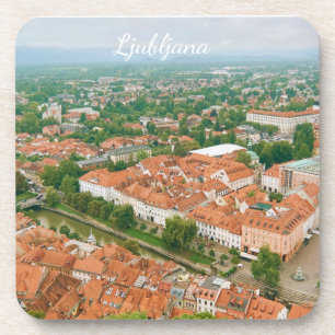 Stadtbild von Ljubljana, Slowenien-Reiseandenken Getränkeuntersetzer