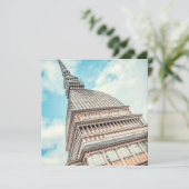 Stadtbild von Mole Antonelliana, Turin, Italien Einladung (Stehend Vorderseite)