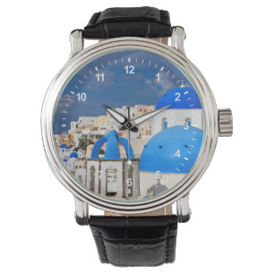 Stadtbild von Santorini, Griechenland Armbanduhr