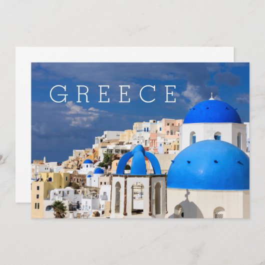 Stadtbild von Santorini, Griechenland Dankeskarte (Vorne/Hinten)