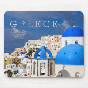 Stadtbild von Santorini, Griechenland Mousepad