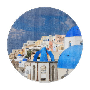Stadtbild von Santorini, Griechenland Schneidebrett