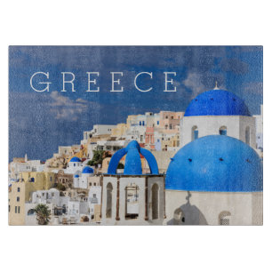 Stadtbild von Santorini, Griechenland Schneidebrett