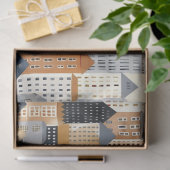 Stadtbild zeichnend Natur und Blau Seidenpapier (Geschenk)