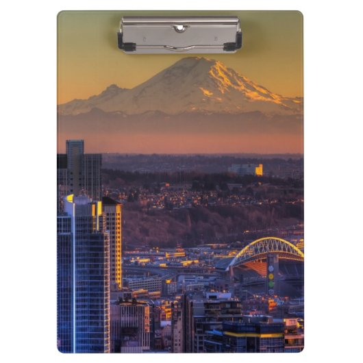 Stadtbildansicht von Seattle im Stadtzentrum Klemmbrett (Vorderseite)