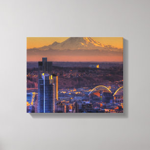 Stadtbildansicht von Seattle im Stadtzentrum Leinwanddruck