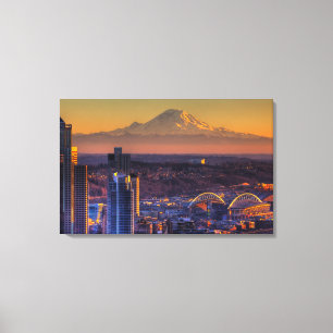 Stadtbildansicht von Seattle im Stadtzentrum Leinwanddruck