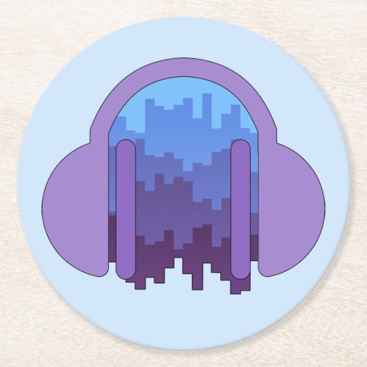 Stadtblase: Hommage an Musik Runder Pappuntersetzer (Vorderseite)