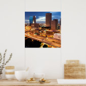 Stadtblick im Stadtzentrum Poster (Küche)