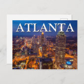 Stadtblick in der Nacht | Atlanta, Georgien Postkarte (Vorne/Hinten)