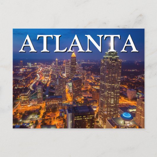 Stadtblick in der Nacht | Atlanta, Georgien Postkarte (Vorderseite)