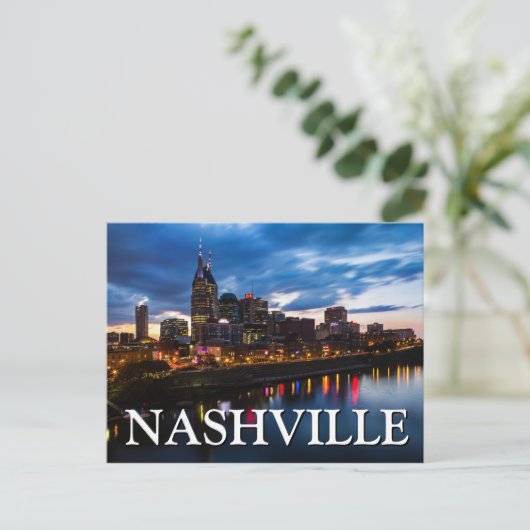 Stadtblick in der Nacht | Nashville, Tennessee Postkarte (Stehend Vorderseite)
