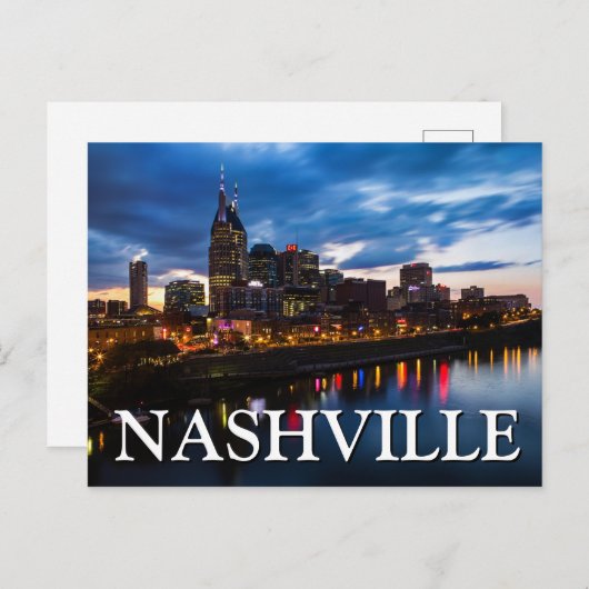 Stadtblick in der Nacht | Nashville, Tennessee Postkarte (Vorne/Hinten)