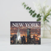 Stadtblick in der Nacht | New York City, NY Postkarte (Stehend Vorderseite)