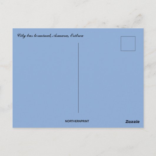 Stadtbusbahnhof Asmara Eritrea Postkarte (Rückseite)