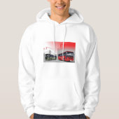 Stadtbusse Rote grüne Busse in der Stadtstraße Hoodie (Vorderseite)