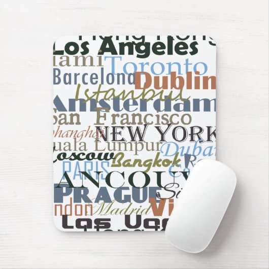 Städte auf der ganzen Welt Mousepad (Mit Mouse)
