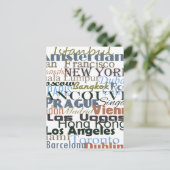 Städte auf der ganzen Welt Postkarte (Stehend Vorderseite)