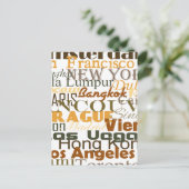 Städte auf der ganzen Welt Postkarte (Stehend Vorderseite)